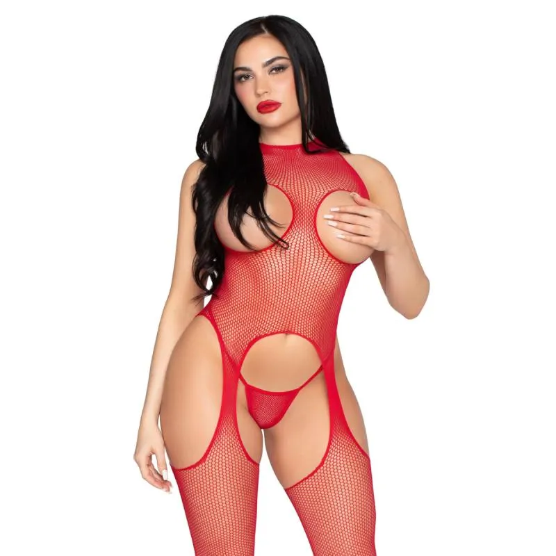 Leg Avenue - Cupless Bodystocking Set - Rot – Bild 4