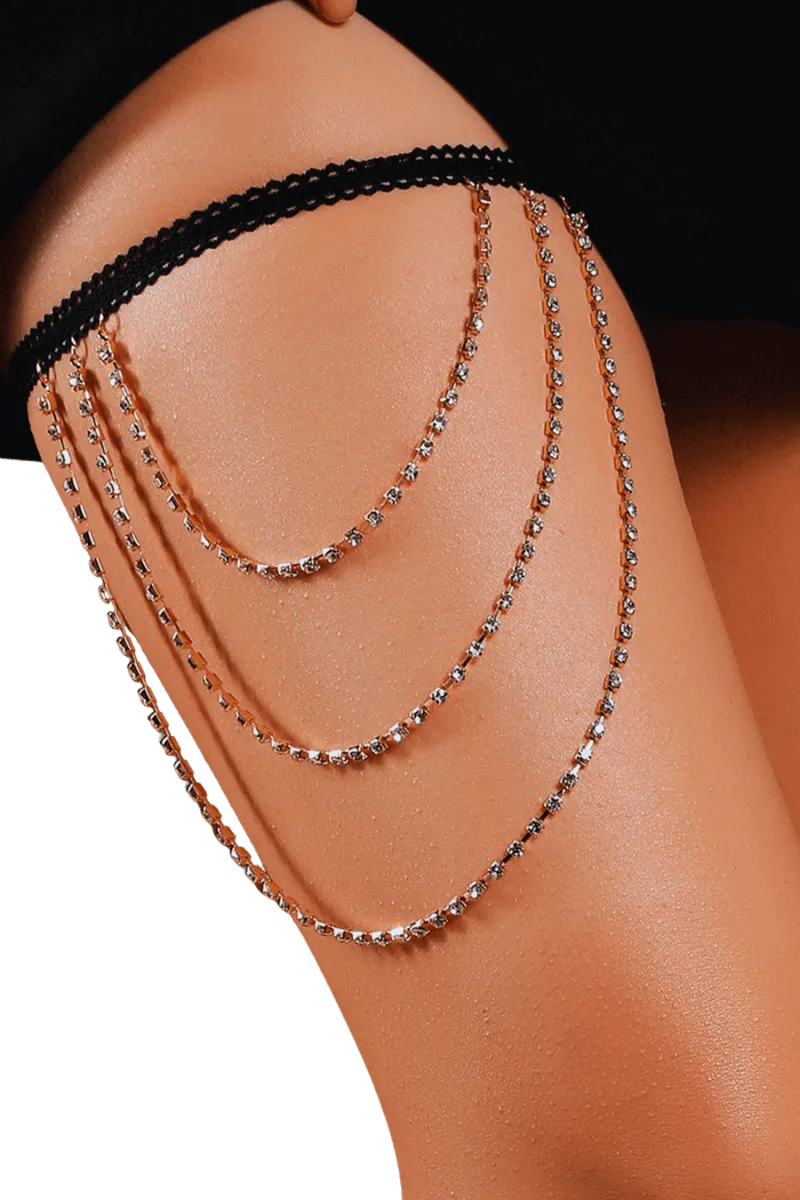 Oberschenkelschmuck - Strass - silber Oberschenkelschmuck - Strass - silber