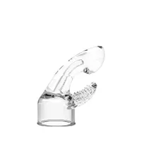 Power Wand Dual Stimulation: Vibratoraufsatz, transparent Power Wand Dual Stimulation: Vibratoraufsatz, transparent