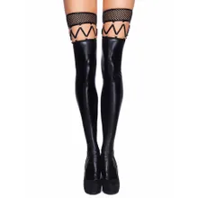 7-Heaven Wetlook-Strapsstrümpfe: Marica, schwarz (S/M) 7-Heaven Wetlook-Strapsstrümpfe: Marica, schwarz (S/M)