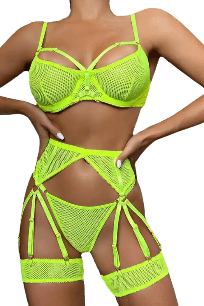 4tlg. Dessous Set neon 4tlg. Dessous Set neon