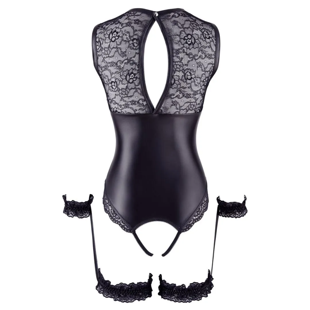 Body Ouvert mit offenen Cups und Handfesseln – Bild 4