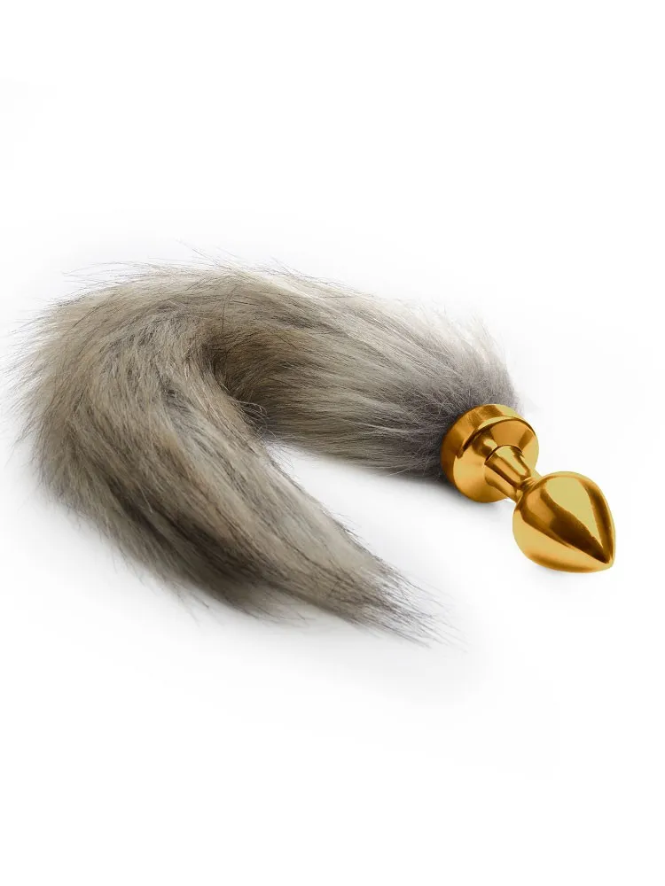 Ouch! Analplug mit Schweif, gold/braun Ouch! Analplug mit Schweif, gold/braun