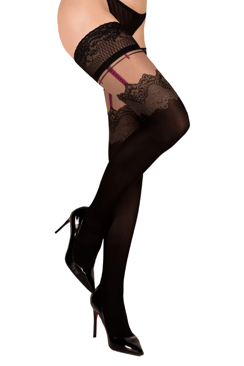 schwarz beige beere Stockings mit Spitze schwarz beige beere Stockings mit Spitze