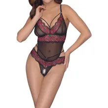 Body ouvert aus 2-farbiger floraler Spitze und Powernet Body ouvert aus 2-farbiger floraler Spitze und Powernet