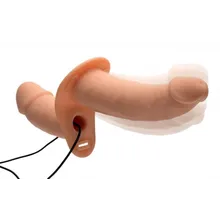 Power Pegger Doppel-Strap-On Vibrator - Hautfarbe