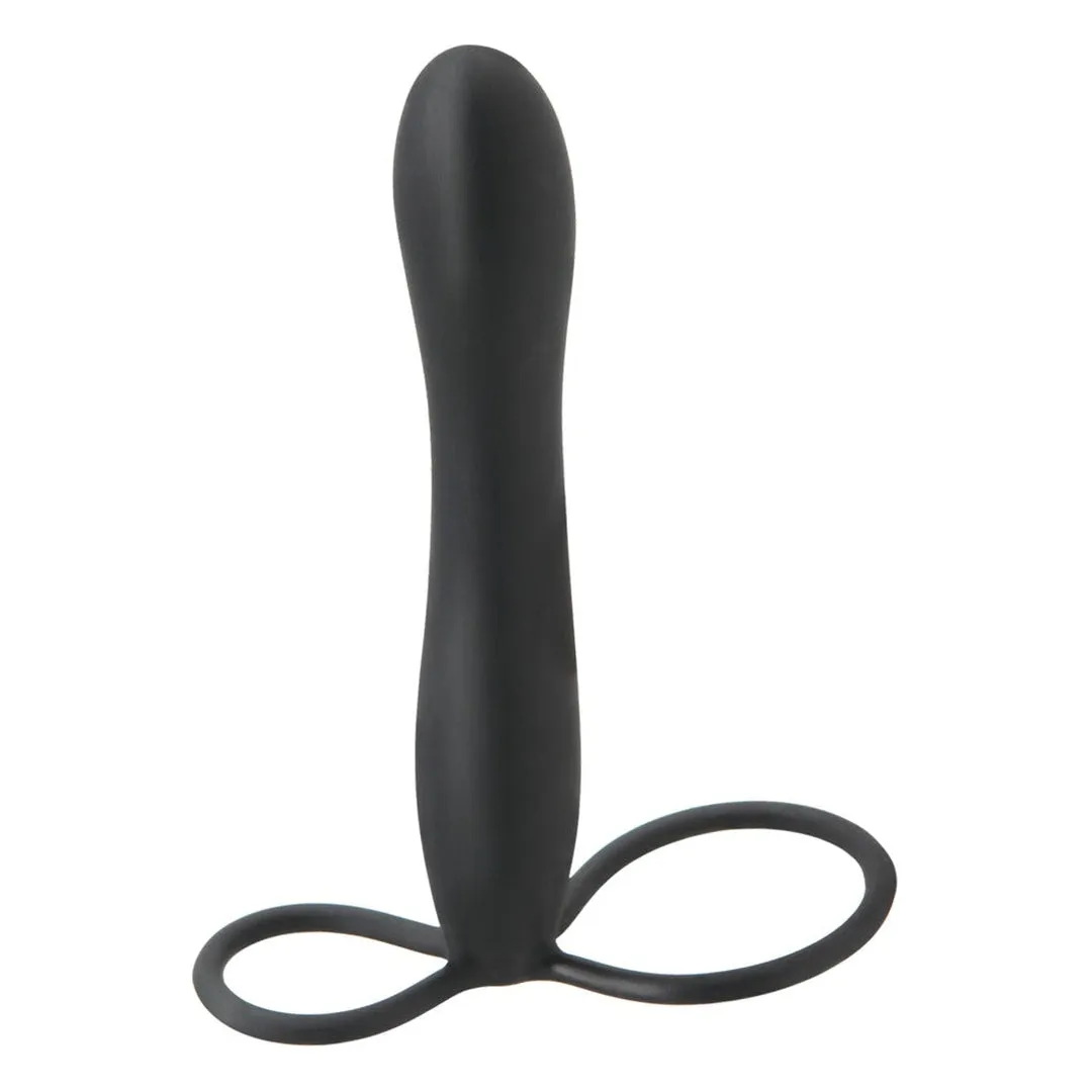 Analdildo mit Penis- und Hodenring "Double Trouble" Analdildo mit Penis- und Hodenring "Double Trouble"