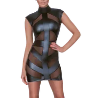 Minikleid aus Wetlook mit Tüll Minikleid aus Wetlook mit Tüll