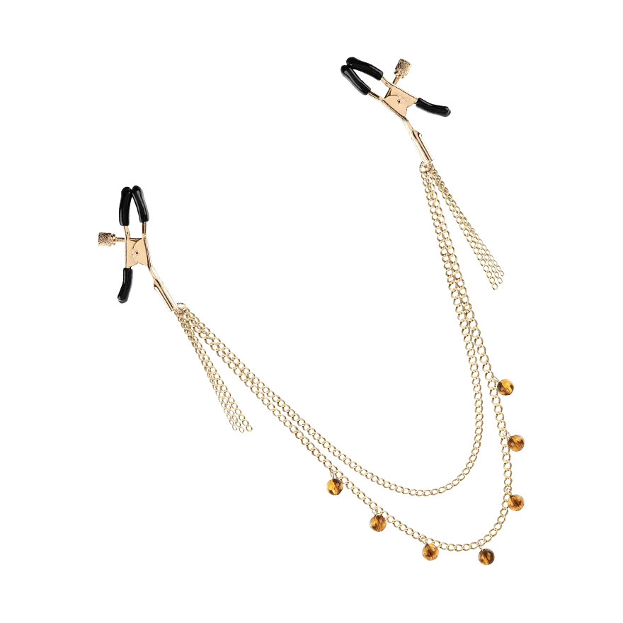Amber - Chained Nipple Clamps Amber - Chained Nipple Clamps