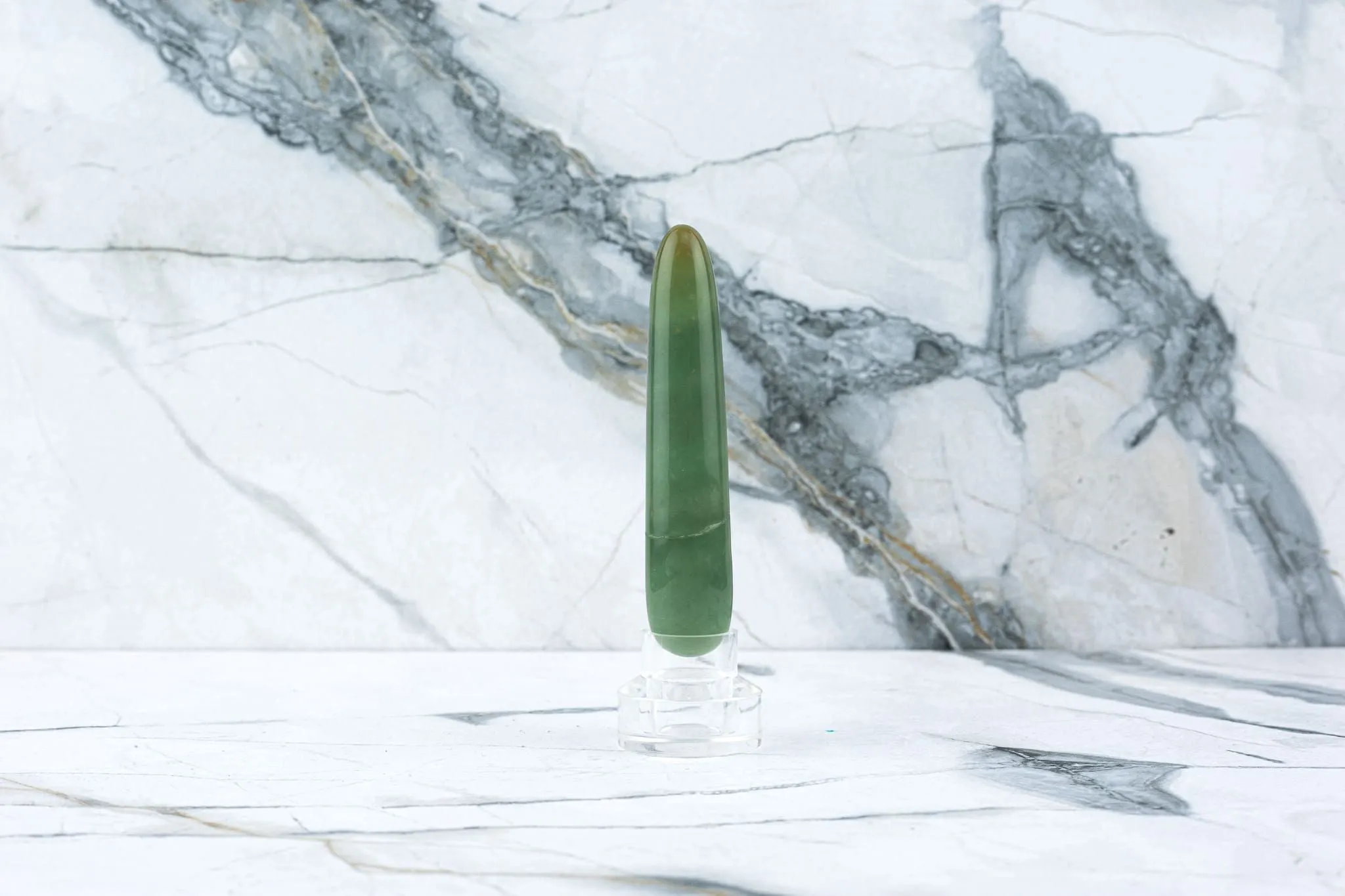 Yoni-Stab - Grüner Jadestab (10 cm) – Bild 2