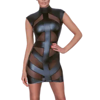 Minikleid aus Wetlook mit Tüll Minikleid aus Wetlook mit Tüll