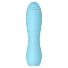 Minivibrator blau mit geraden Stimulationsrillen Minivibrator blau mit geraden Stimulationsrillen