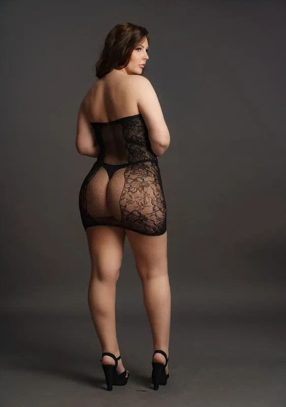 Trägerloses Minikleid für Kurven – Bild 2