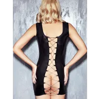 7-Heaven Wetlook-Minikleid mit Ketten: Kasadya, schwarz/silber (S/M) 7-Heaven Wetlook-Minikleid mit Ketten: Kasadya, schwarz/silber (S/M)