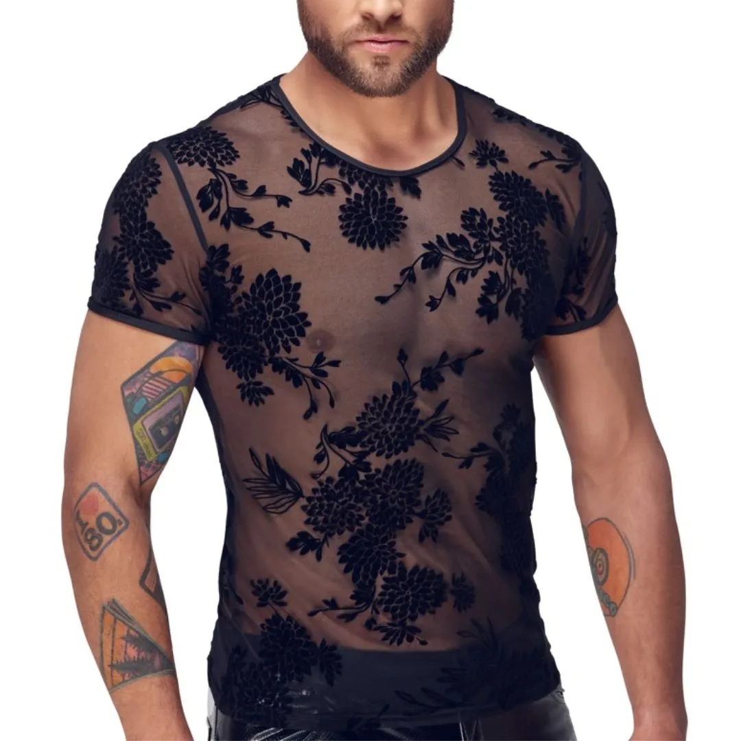 Shirt mit Paradies-Samtflockprint Shirt mit Paradies-Samtflockprint