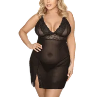 Negligé aus transparentem Tüll Plus Size Negligé aus transparentem Tüll Plus Size