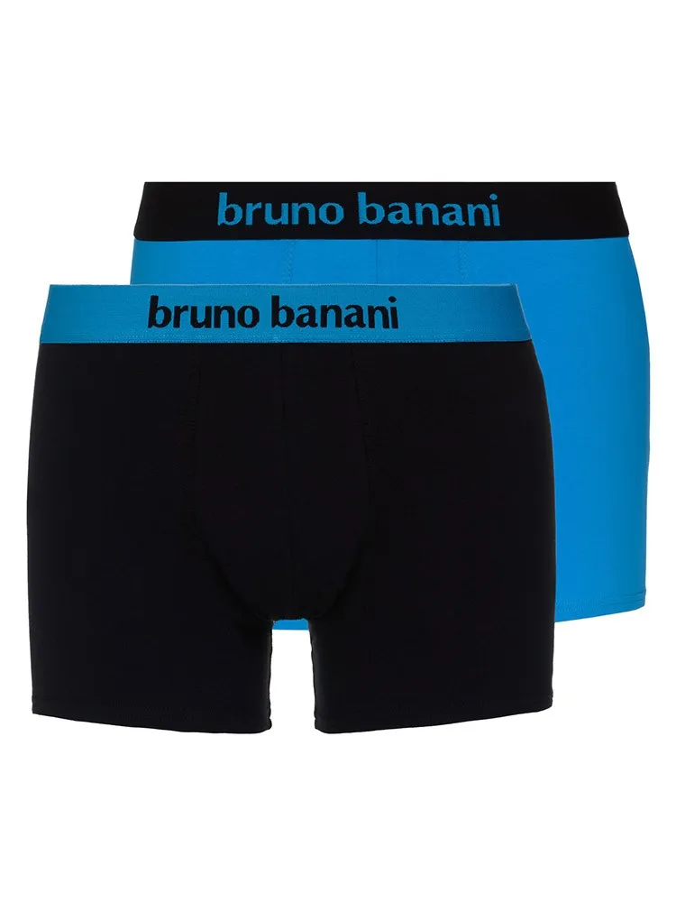 Bruno Banani Flowing: Short 2er Pack, aqua/schwarz (S) Bruno Banani Flowing: Short 2er Pack, aqua/schwarz (S)