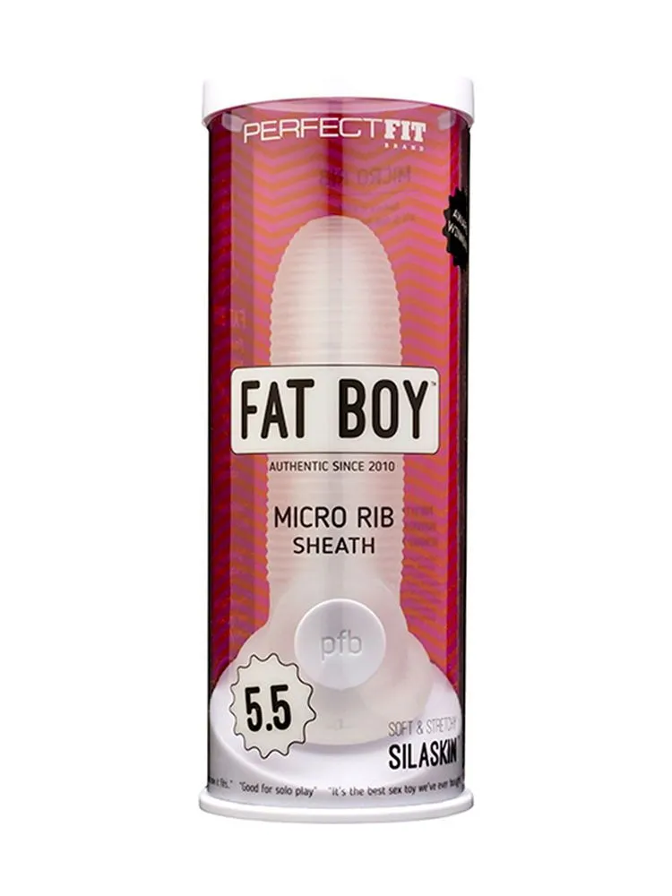 Perfect Fit Fat Boy Micro Rib Sheath 5.5: Penishülle, transparent Perfect Fit Fat Boy Micro Rib Sheath 5.5: Penishülle, transparent