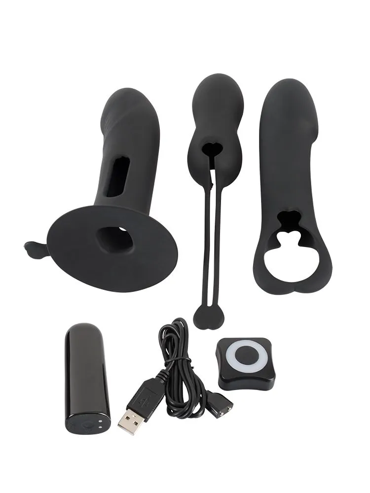 Black Velvets Vibrator Kit: Vibro-Ei-Set mit Fernbedienung, schwarz Black Velvets Vibrator Kit: Vibro-Ei-Set mit Fernbedienung, schwarz