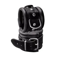 Xx-DreamsToys: Leder-Handfesseln breit, schwarz Xx-DreamsToys: Leder-Handfesseln breit, schwarz