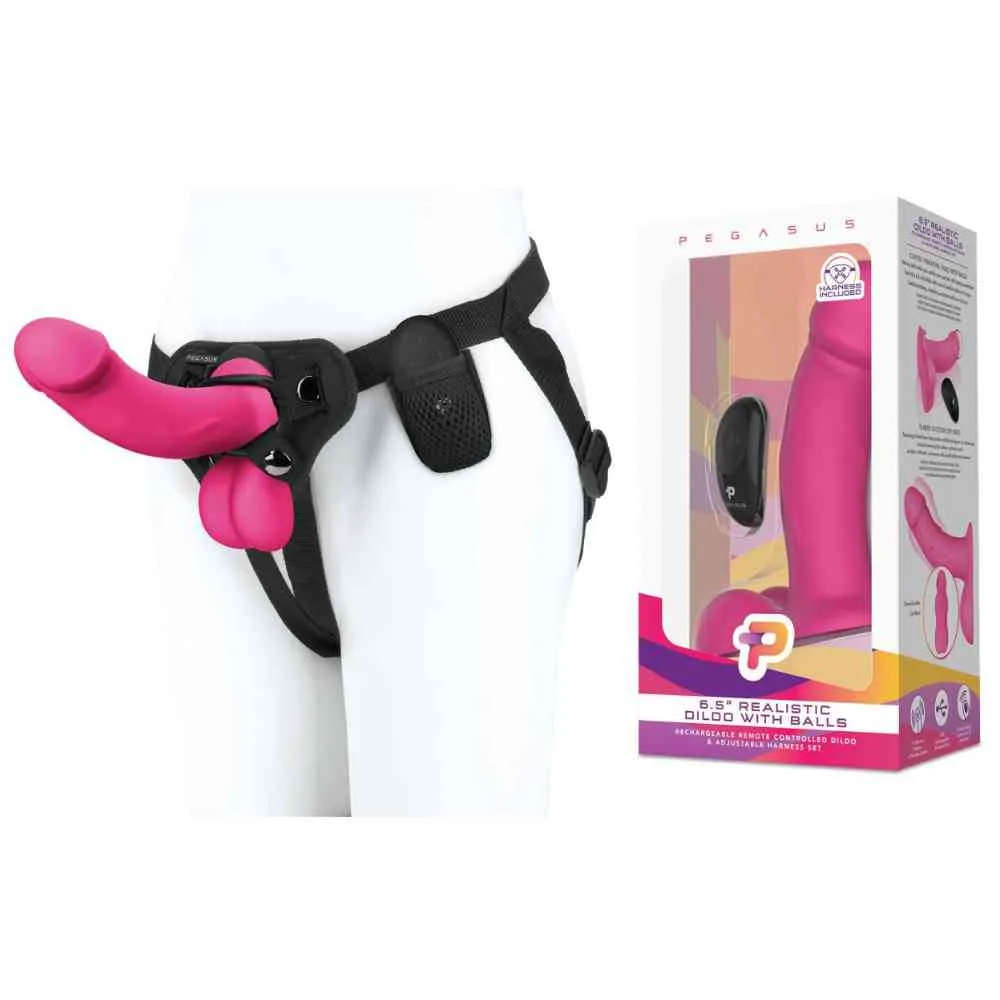 Vibro-Dildo Set mit Hoden & Harness – Bild 3