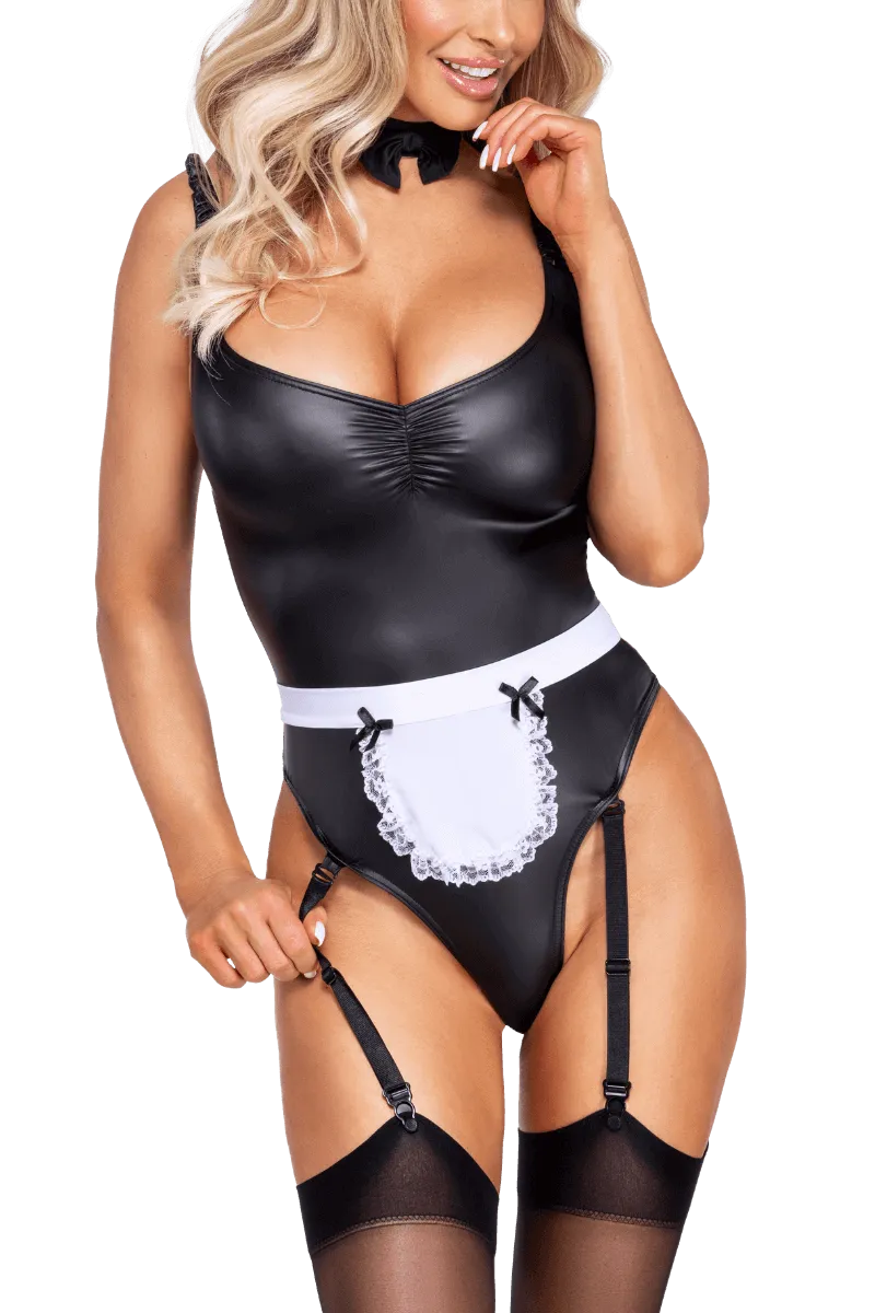 3tlg. Dienstmädchen-Set mit abnehmbarer Schürze 3tlg. Dienstmädchen-Set mit abnehmbarer Schürze