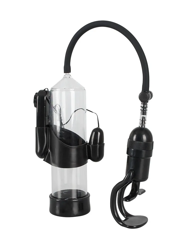 Mister Boner Vibrating Power Pump: Penispumpe, schwarz/transparent Mister Boner Vibrating Power Pump: Penispumpe, schwarz/transparent