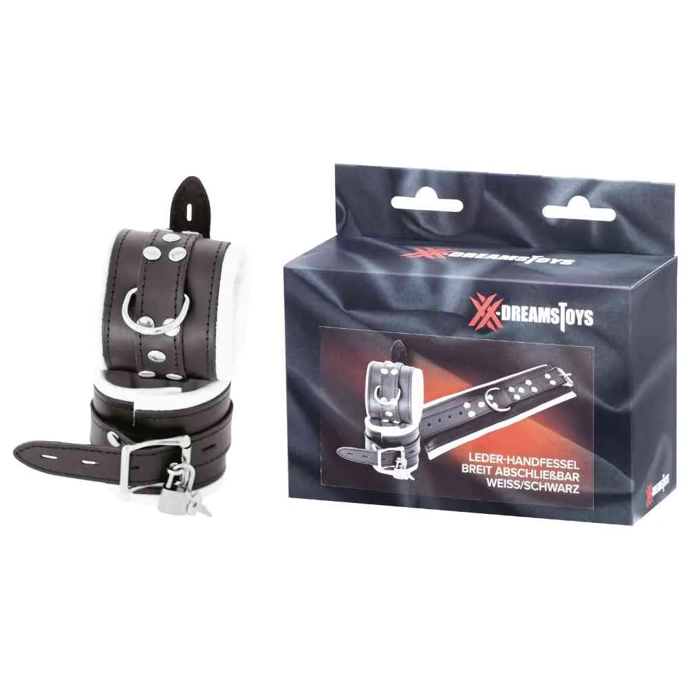 Breite Leder-Handfessel abschließbar – Bild 5