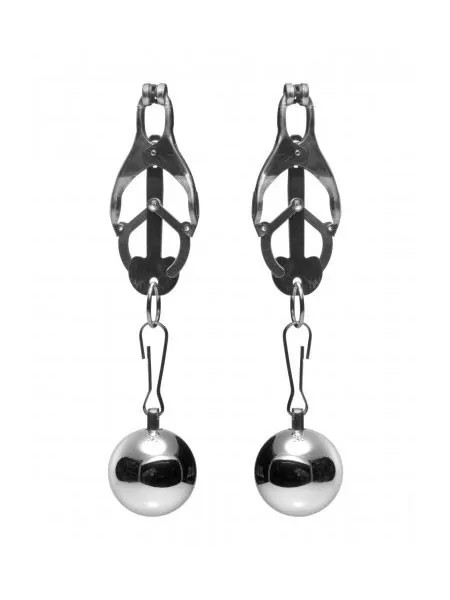 Master Series Deviant Monarch: Nippelklemmen mit Gewicht, silber Master Series Deviant Monarch: Nippelklemmen mit Gewicht, silber