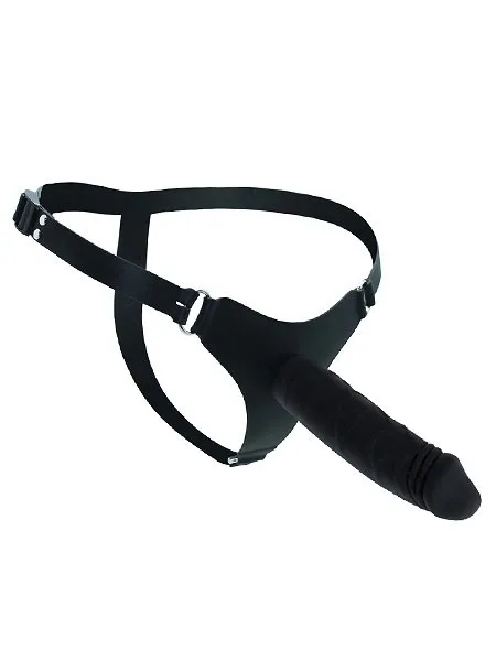 Silikon-Strap-On mit Dildo (17cm), schwarz Silikon-Strap-On mit Dildo (17cm), schwarz