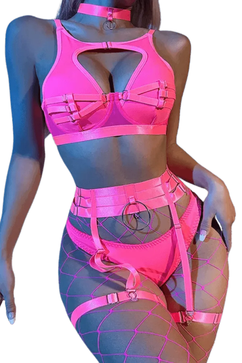 6tlg. Dessous Set neonpink 6tlg. Dessous Set neonpink