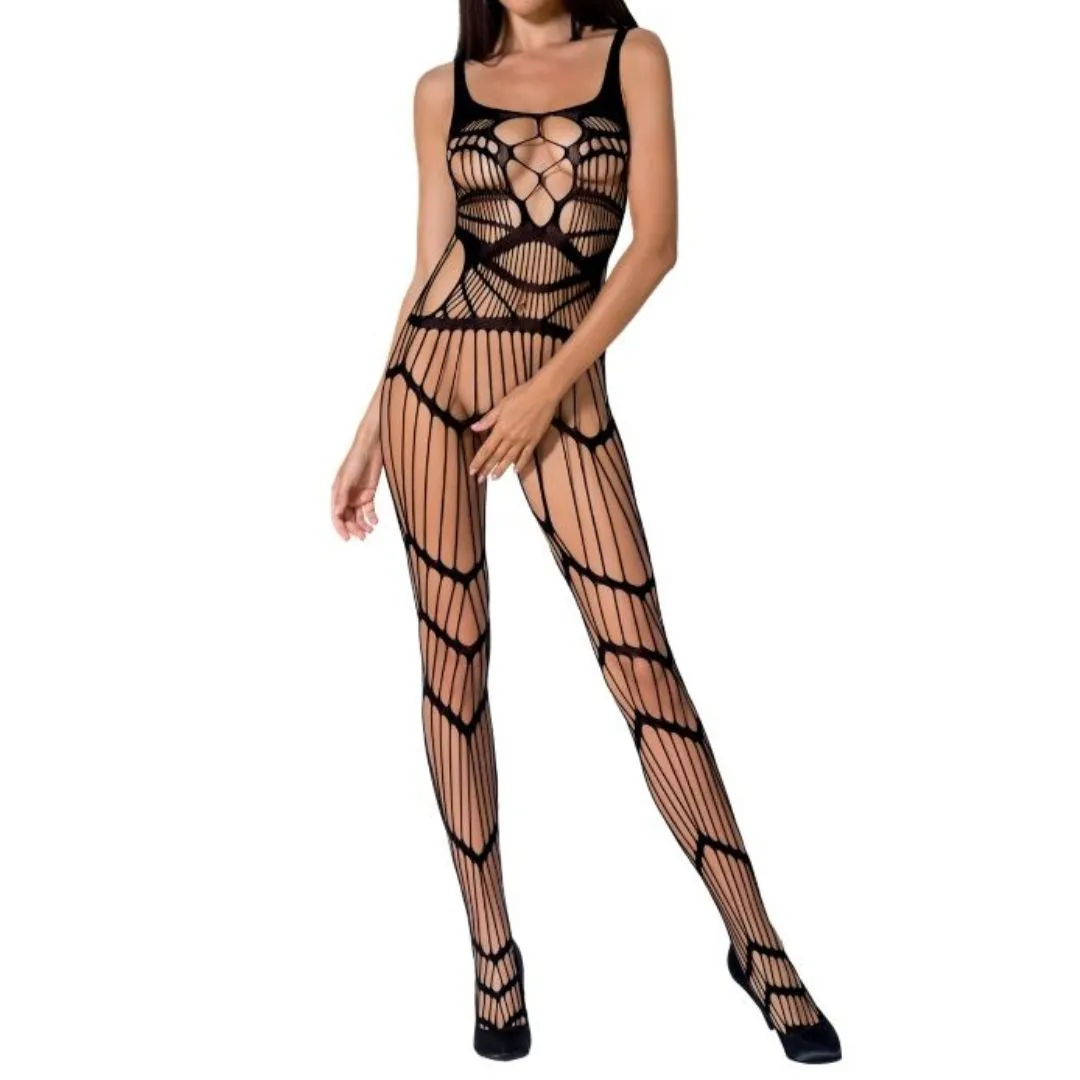 Bodysuit Ouvert aus Netz mit Fuß Bodysuit Ouvert aus Netz mit Fuß