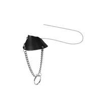 Leder-Hodenmanschette mit Ketten, schwarz Leder-Hodenmanschette mit Ketten, schwarz