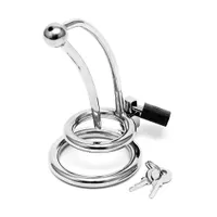 Penis Lock with curved urethral tube: Edelstahl-Peniskäfig mit Dilator Penis Lock with curved urethral tube: Edelstahl-Peniskäfig mit Dilator