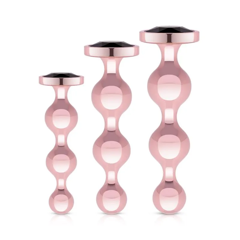 Rosy Gold - Metall-Buttplug-Set 3 Teile - Roségold Rosy Gold - Metall-Buttplug-Set 3 Teile - Roségold