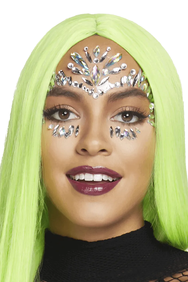 Schmucksticker Gesicht Tropfen silberfarben Schmucksticker Gesicht Tropfen silberfarben