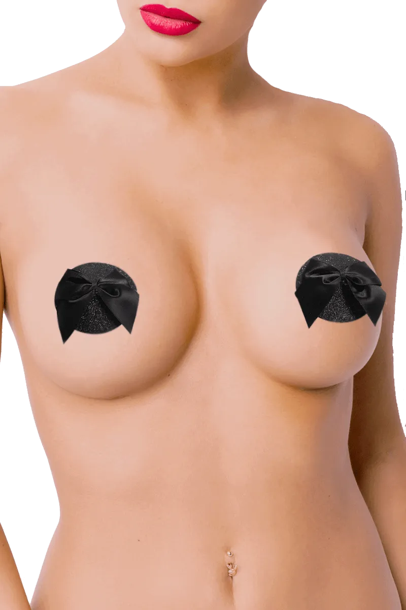 Bijou Indiscrets - Nipple Pasties Glitter & Satinschleife Bijou Indiscrets - Nipple Pasties Glitter & Satinschleife