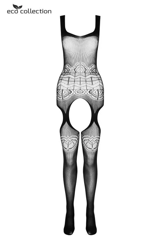 Strumpfhalter Catsuit mit Design schwarz – Bild 3