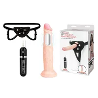 LUX FETISH 6.5" Realistic Vibrating Dildo & Strap-on Harness Set LUX FETISH 6.5" Realistic Vibrating Dildo & Strap-on Harness Set