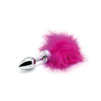 Edelstahl-Plug mit Feder, silber/pink Edelstahl-Plug mit Feder, silber/pink
