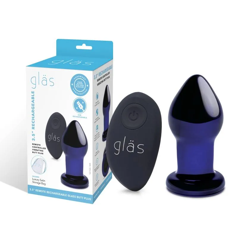 Glas - Rechargeable Remote Controlled Vibrating Butt Plug – Bild 2