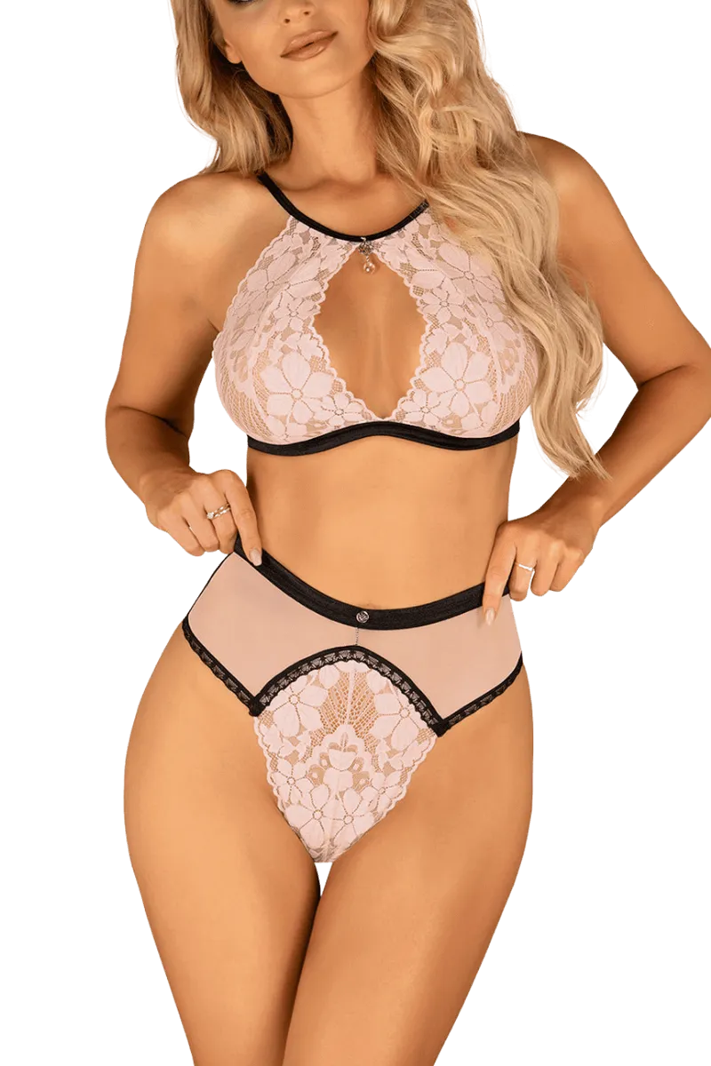 Neckholder-Spitzenset in rosa Neckholder-Spitzenset in rosa