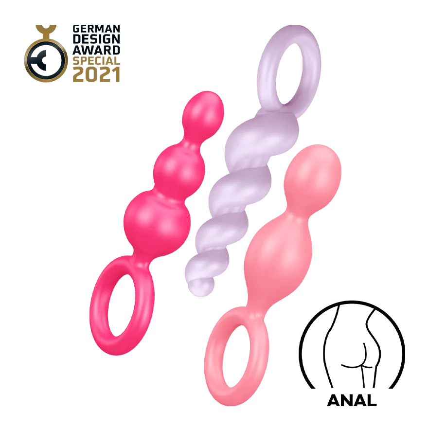 Satisfyer Booty Call aus Silikon, 13,5 - 14 cm, 3 Teile Satisfyer Booty Call aus Silikon, 13,5 - 14 cm, 3 Teile