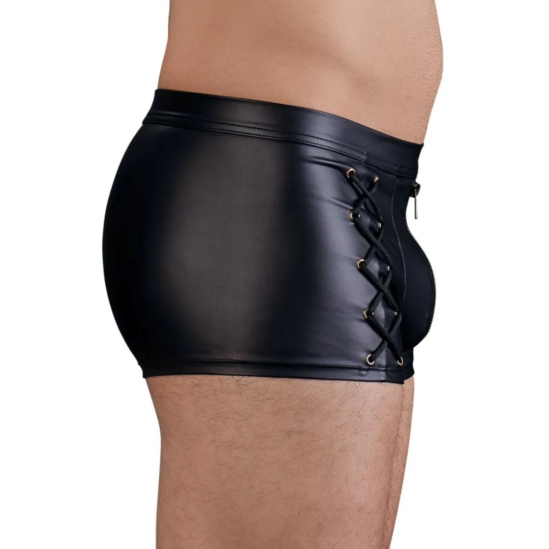 Pants im Mattlook mit seitlichen Schnürungen und Front-Zip – Bild 4