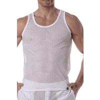 Tank-Top weiß mit groben Netz Tank-Top weiß mit groben Netz