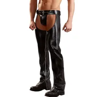 Kunstleder-Chaps und String, schwarz (XXL) Kunstleder-Chaps und String, schwarz (XXL)