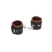 Leder-Fußfesseln gepolstert, braun/schwarz Leder-Fußfesseln gepolstert, braun/schwarz