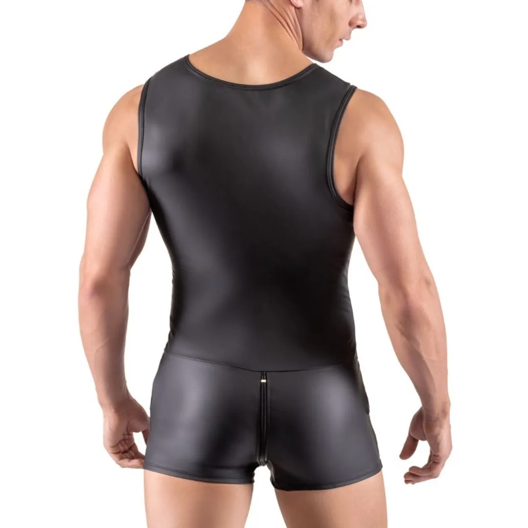 Kurzer Overall im Mattlook mit 3-Wege-Reißverschluss – Bild 4