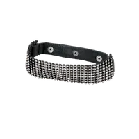 Halsband mit Strasssteinen - Spaltleder Halsband mit Strasssteinen - Spaltleder