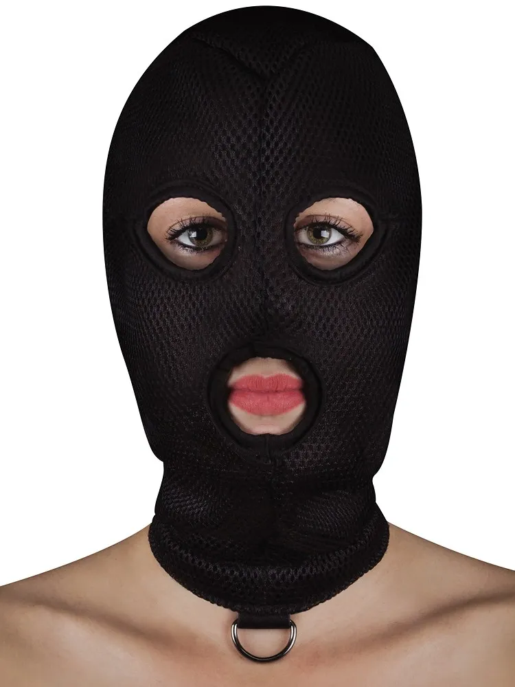 Ouch! Extreme Mesh Balaclava with D-Ring: Kopfmaske, schwarz Ouch! Extreme Mesh Balaclava with D-Ring: Kopfmaske, schwarz